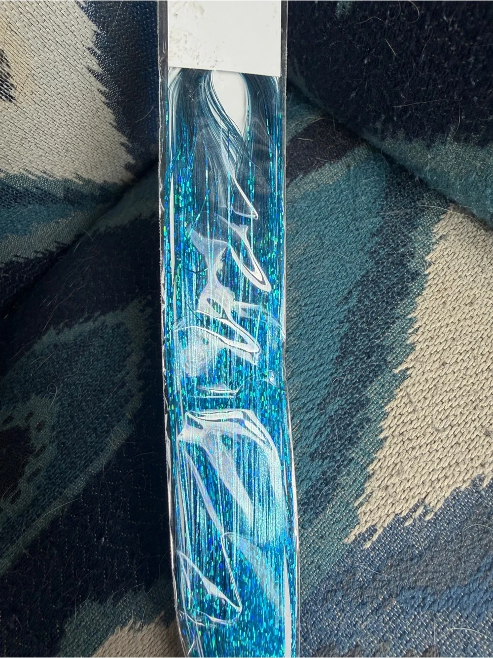 Holographic Teal Hair tinsel